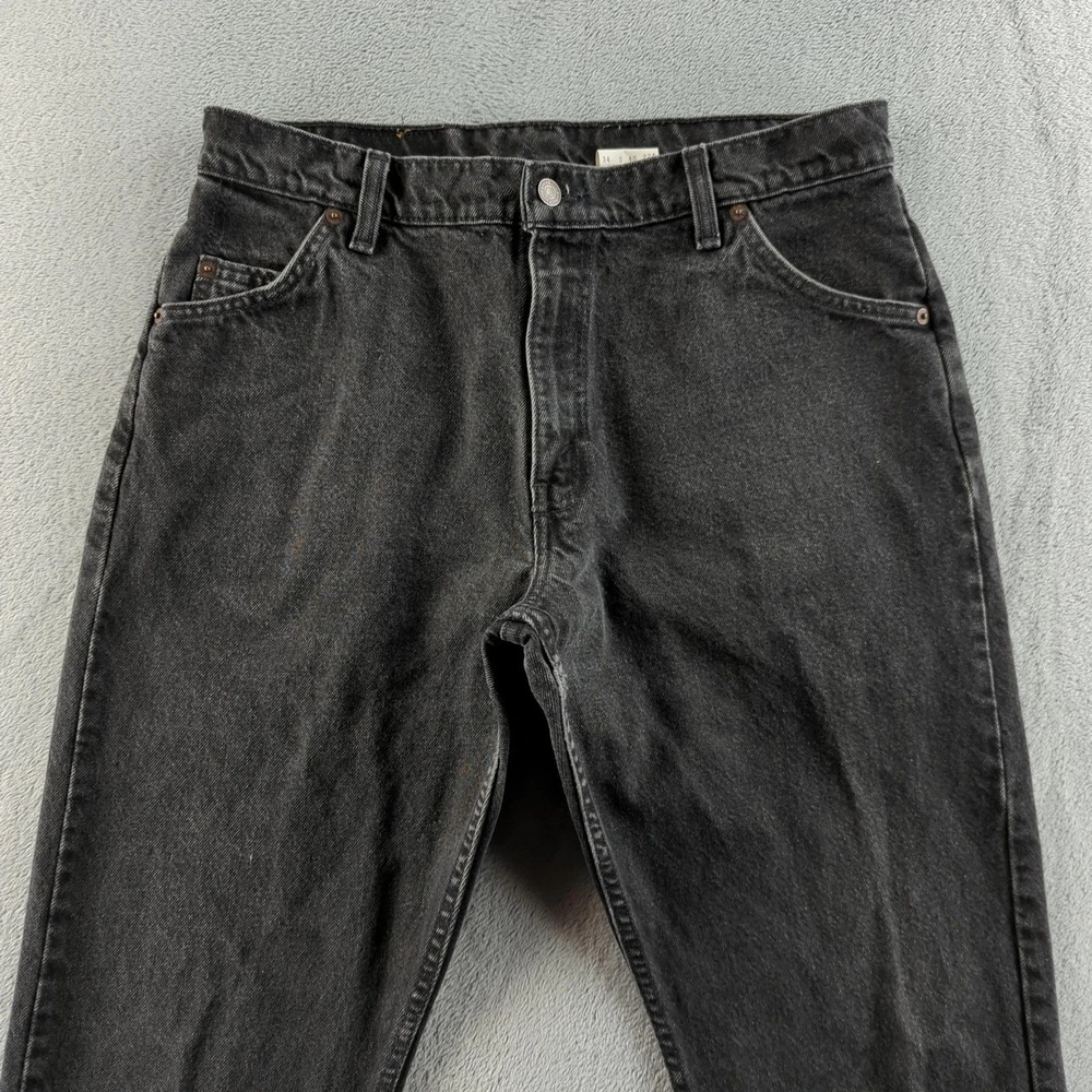 Vintage Levis Jeans 34‎ (Fits 30x32) Black Faded 610 Orange Tab Straight 90s Y2K - Picture 2 of 16